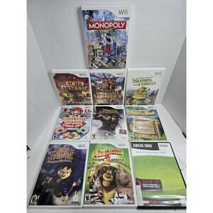 10 Game Wii Lot Monopoly Looney Hunter Shrek Billy Cooking Jewel Pirates Star
